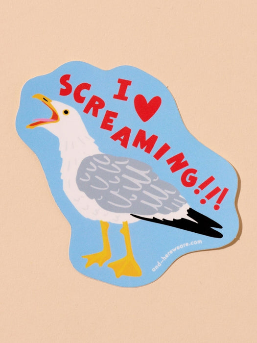 I Heart Screaming Seagull Sticker