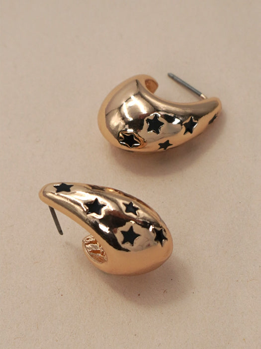 Star Studded Bubble Huggie Earrings