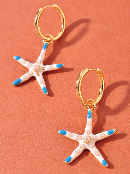 Starfish Huggie Hoop Earrings