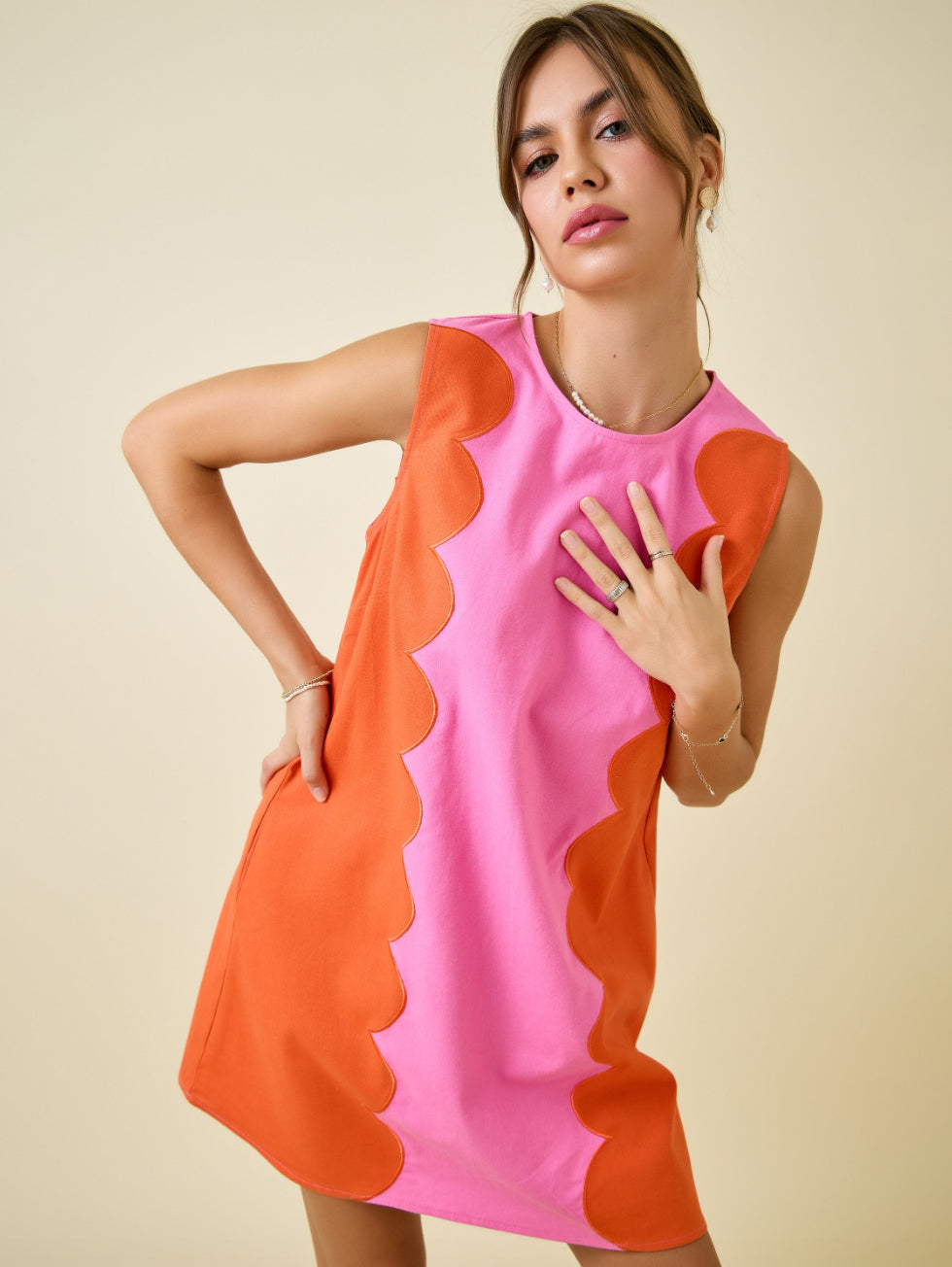 Summer Scallop Mini Dress