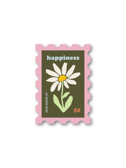 Happiness Spring Daisy Stamp Sticker – Handzy Shop + Studio