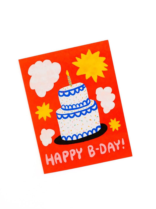 Happy B-Day Sprinkle Cake Birthday Card