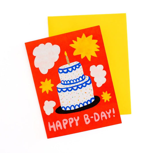 Happy B-Day Sprinkle Cake Birthday Card