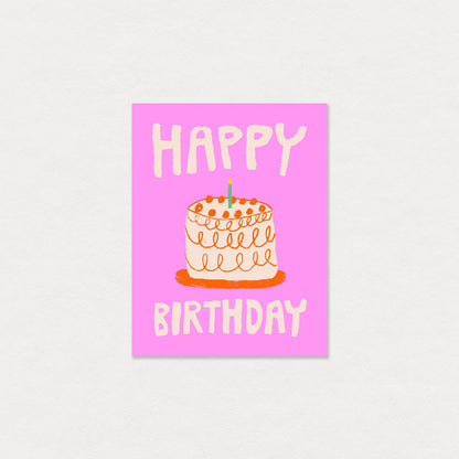 Happy Birthday Pink Cake Card