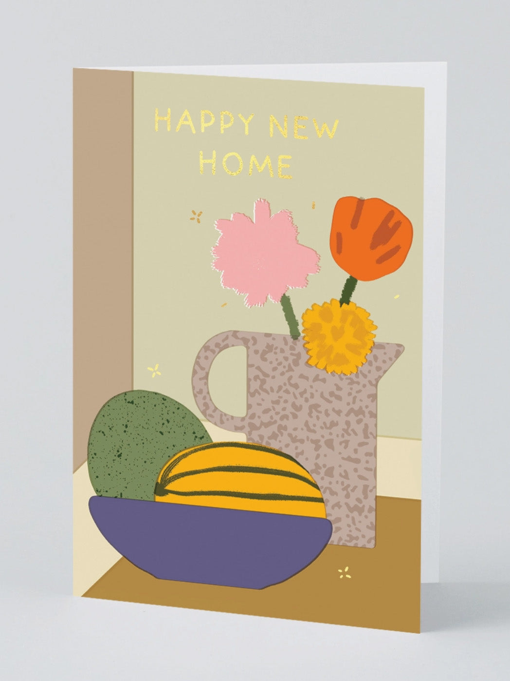 happy new home foiled card