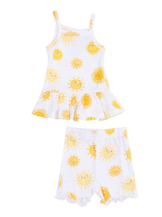 Happy Suns Peplum Tank + Bike Short Set