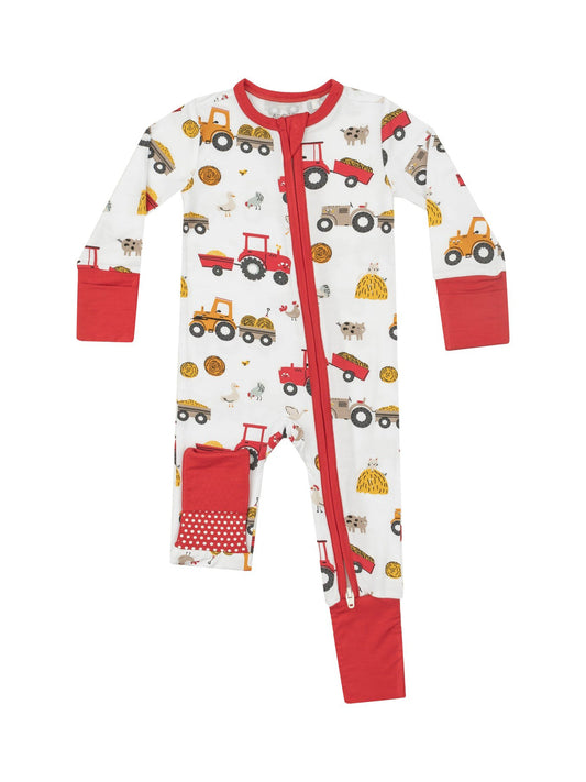 Happy Tractors Zipper Romper