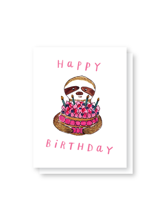 happy birthday sloth card
