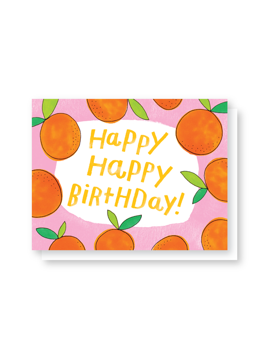 happy birthday oranges card