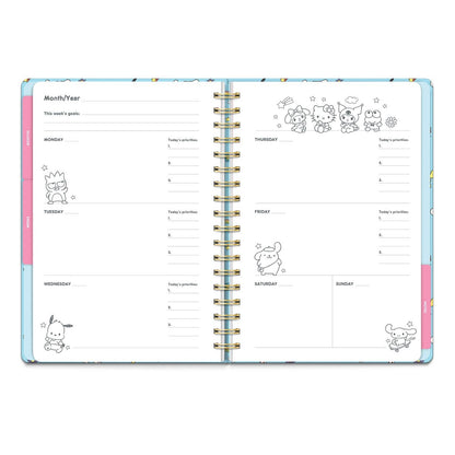 Hello Kitty and Friends College Blue Undated Tri-Tab Planner