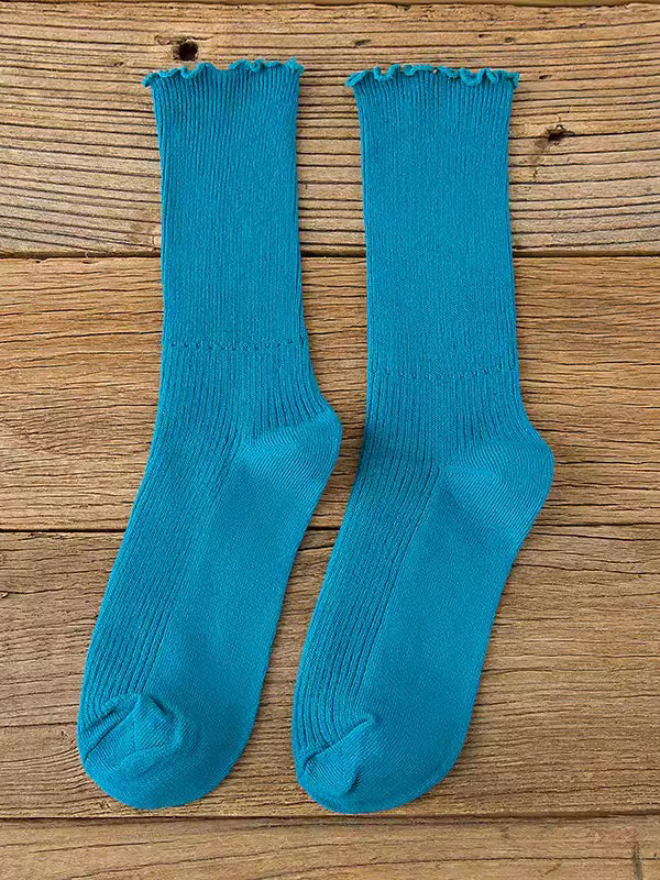 Aqua Ruffle Socks