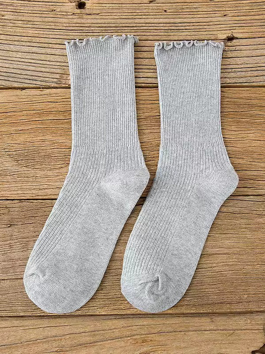 Gray Ruffle Socks