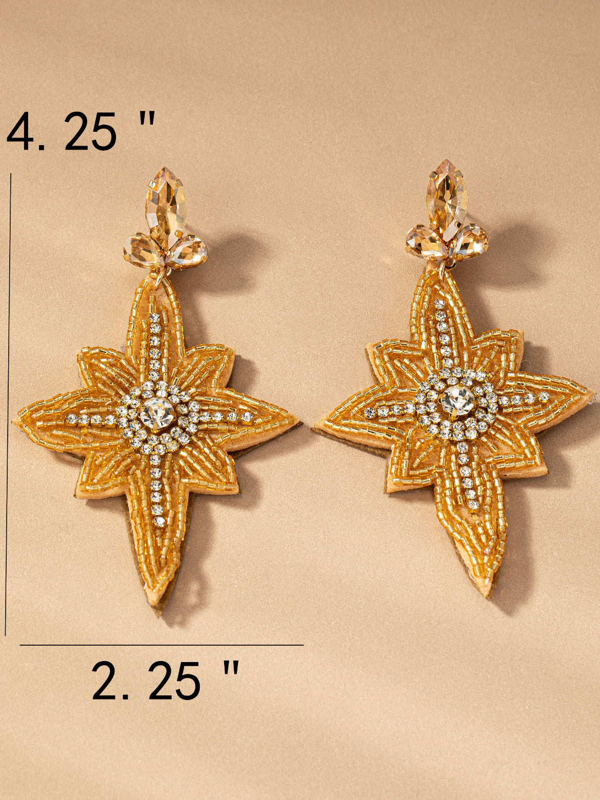 holiday star beaded earrings