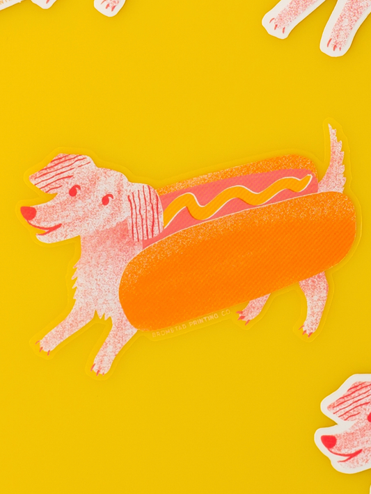 hot dog clear sticker
