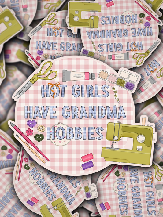 hot girls have grandma hobbies sticker