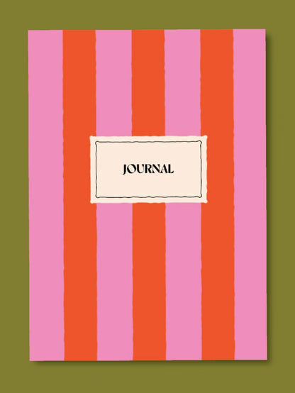 hot pink stripe lined notebook