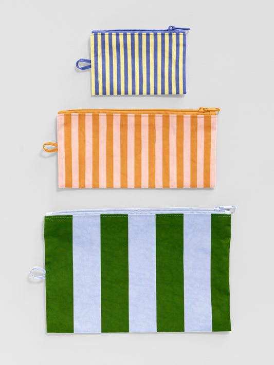hotel stripes flat pouch set