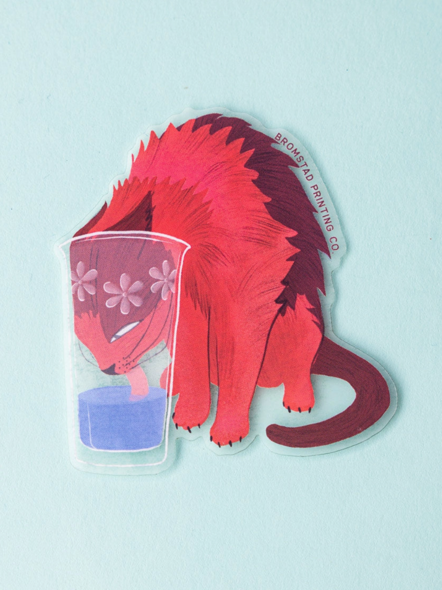 hydrated cat clear sticker