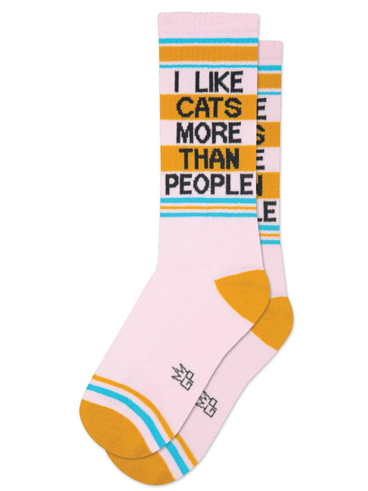 I Like Cats More Than People Gym Crew Socks
