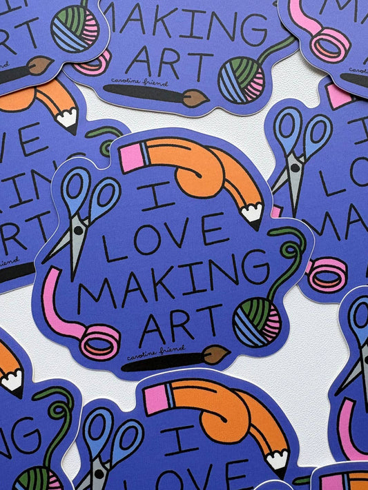 I Love Making Art Sticker