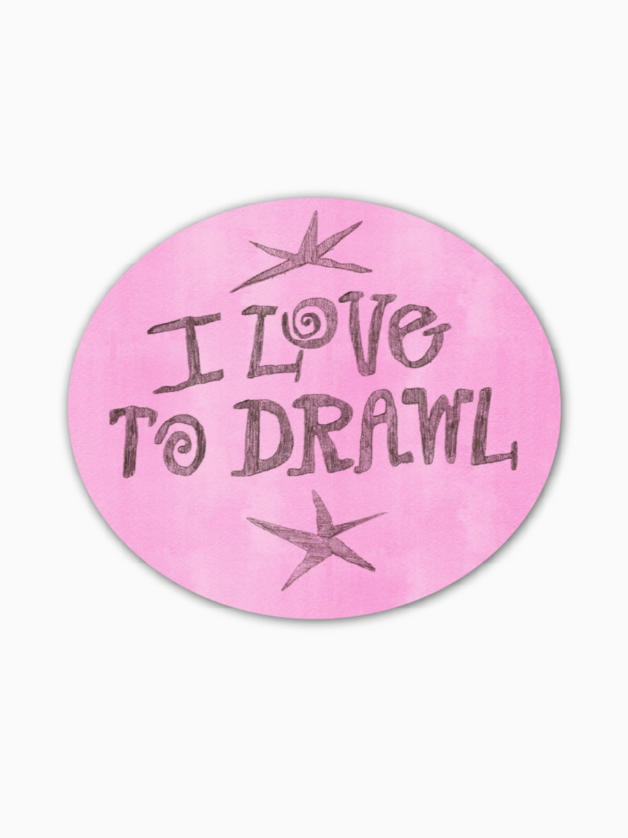 i love to drawl sticker