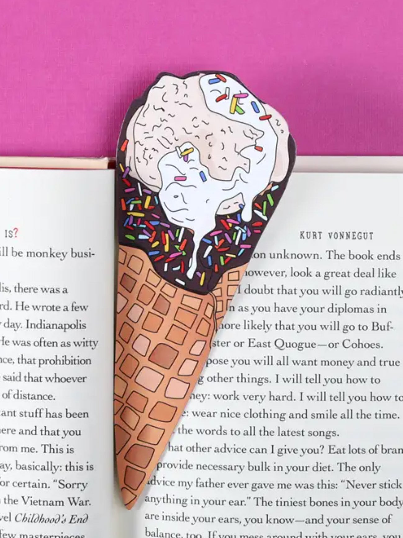 ice cream cone bookmark