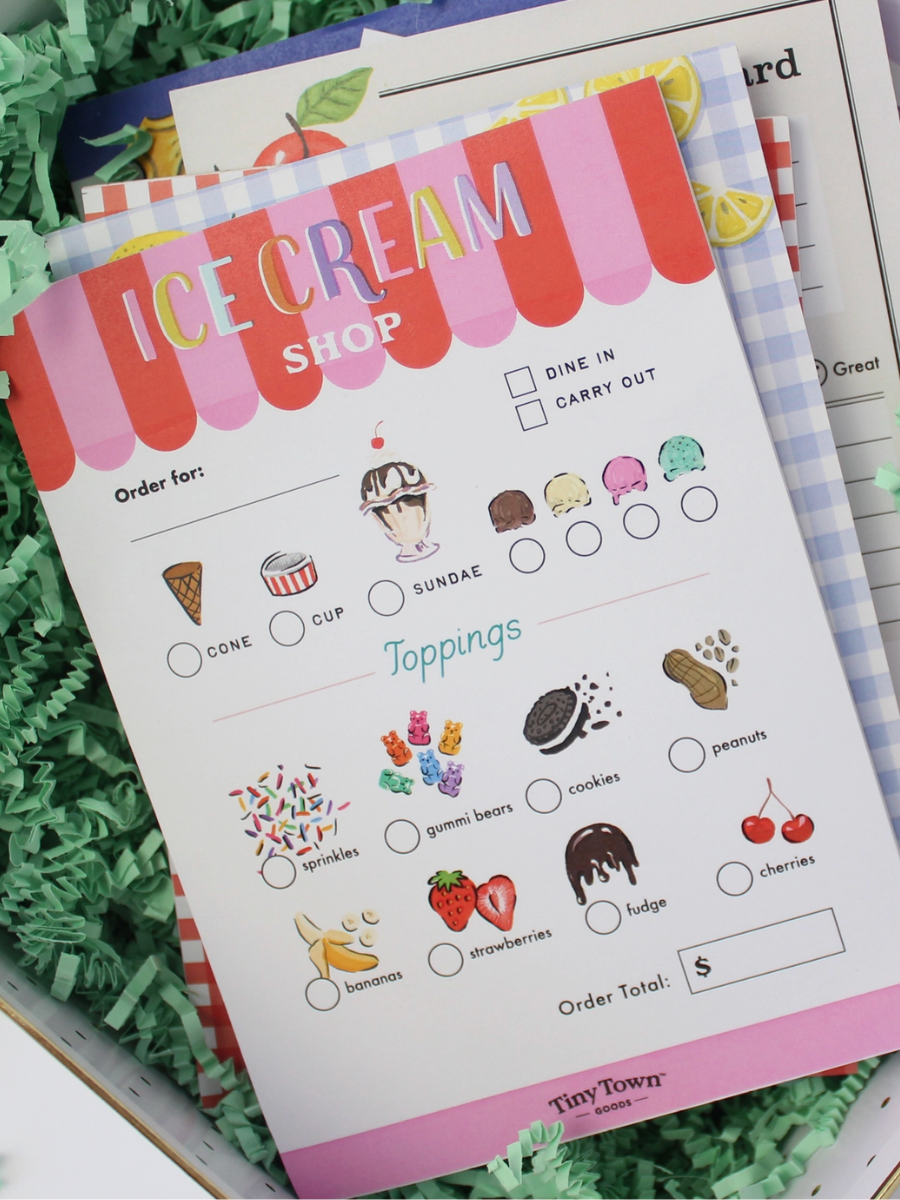 ice cream shop play notepad