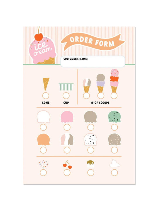 Ice Cream Shop Pretend Play Notepad