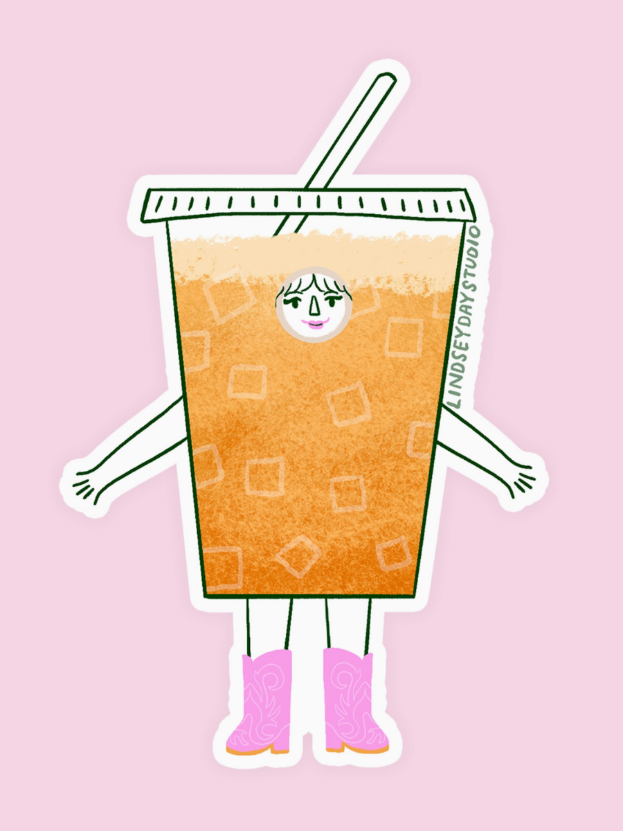 iced coffee girlie sticker