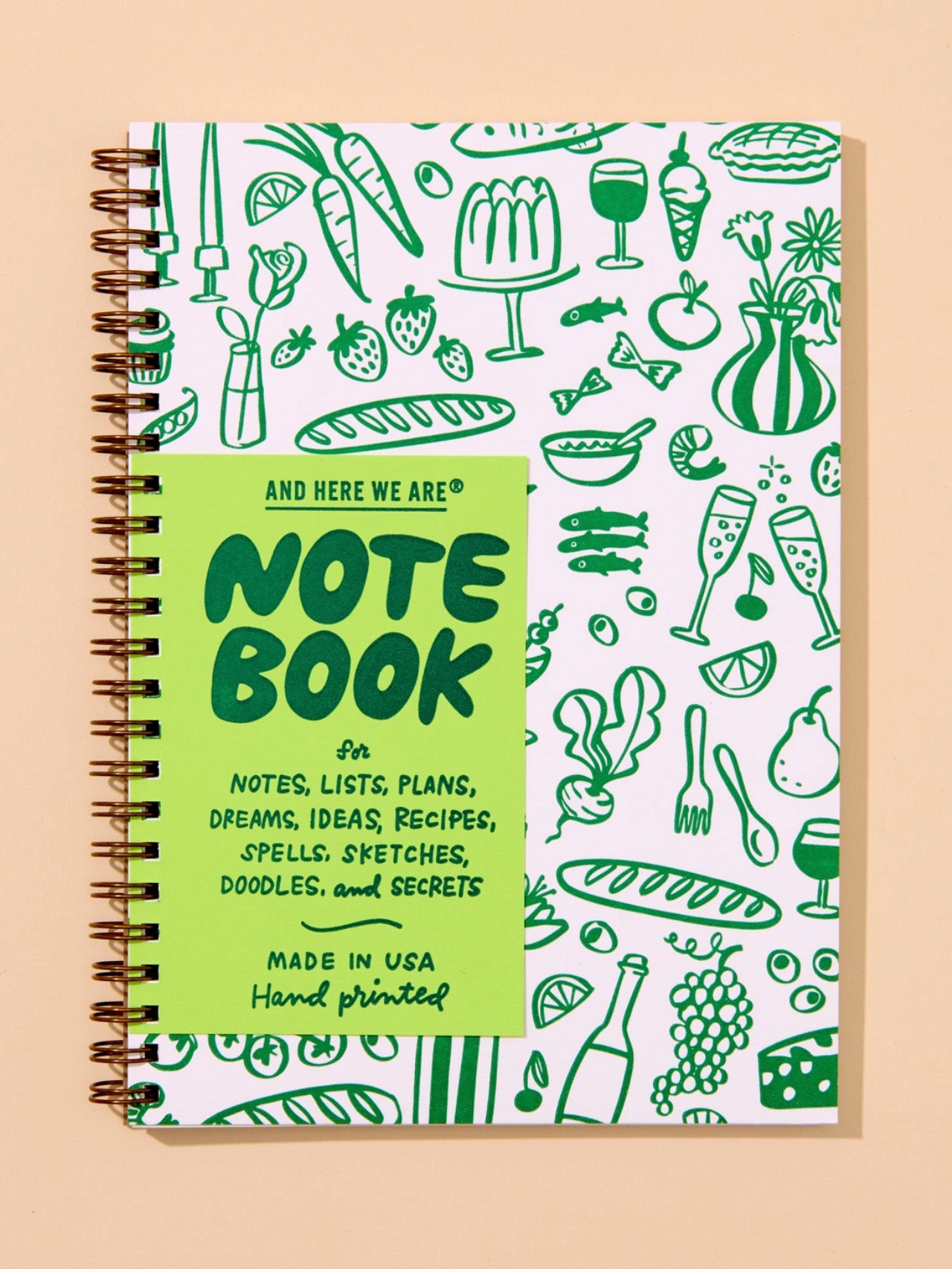 icons letterpress spiral notebook