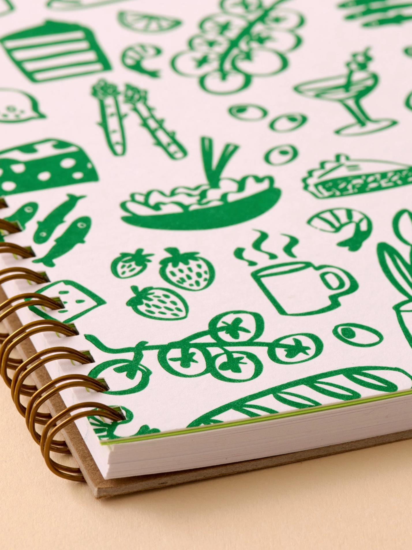 icons letterpress spiral notebook