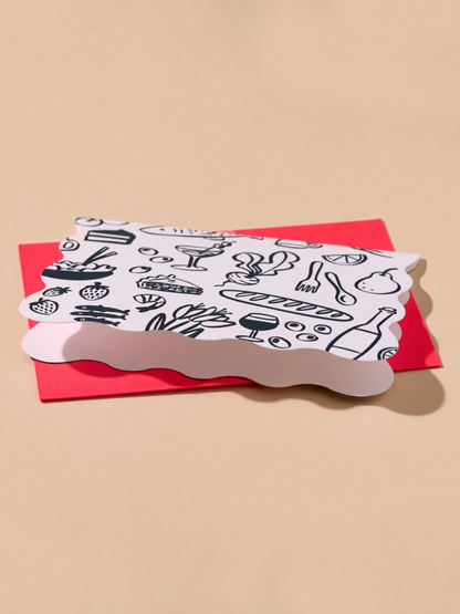 icons scallop thank you card set