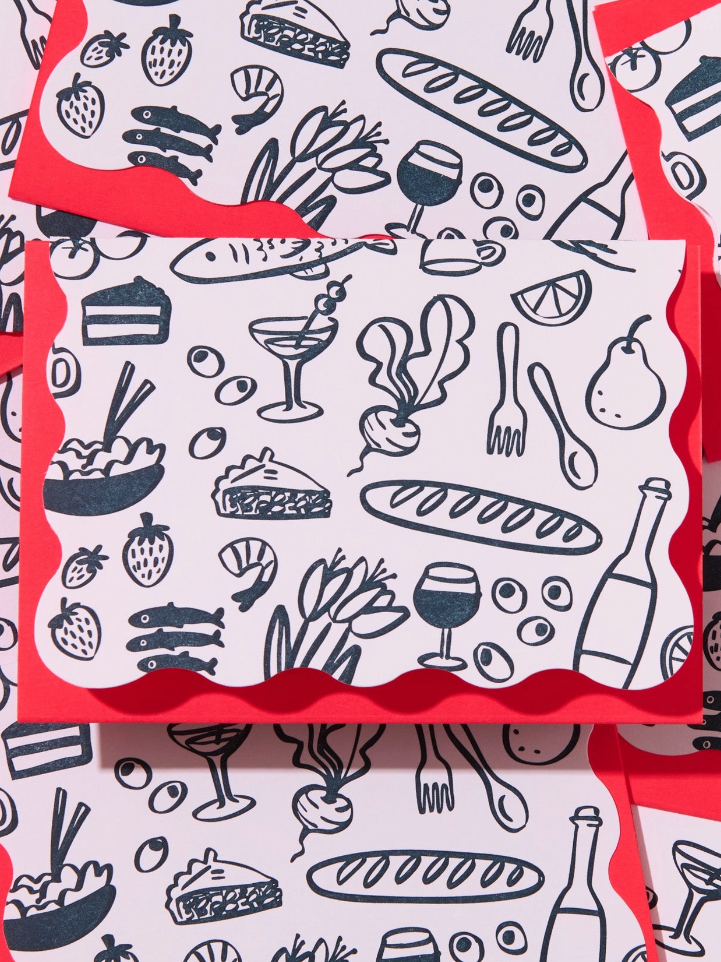 icons scallop thank you card set