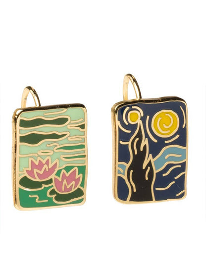 Impressionists Monet Van Gogh Art Drop Earrings