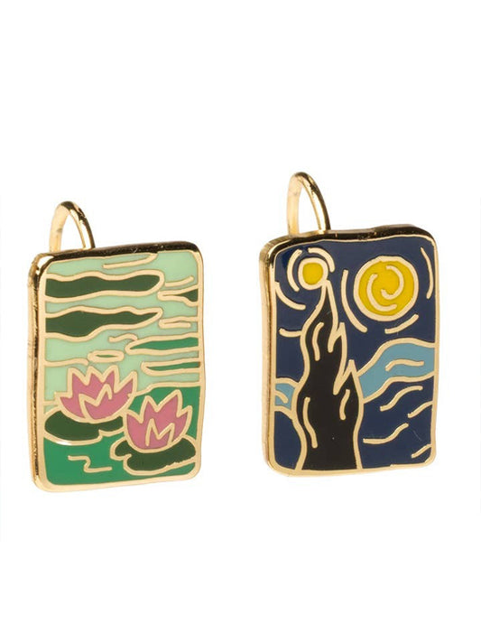 Impressionists Monet Van Gogh Art Drop Earrings