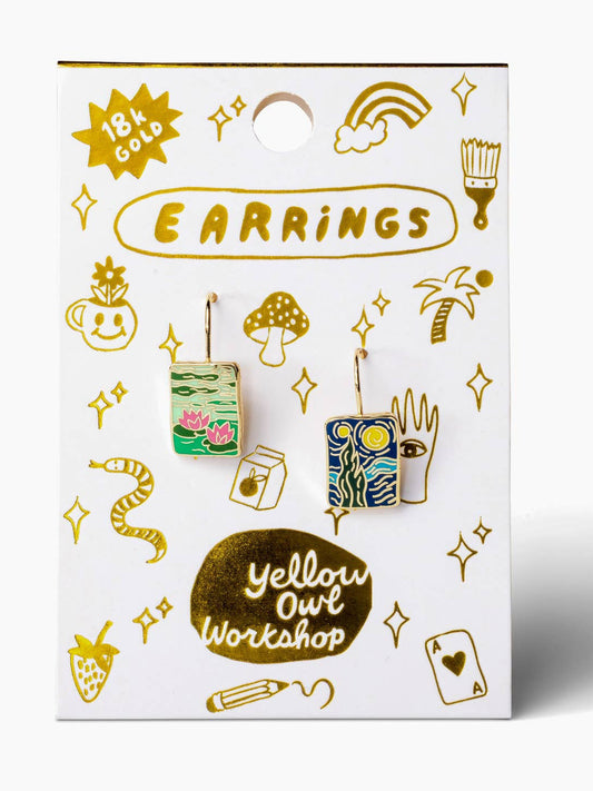 Impressionists Monet Van Gogh Art Drop Earrings