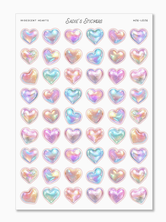 Iridescent Hearts Trinkets & Tidbits Sticker Sheet