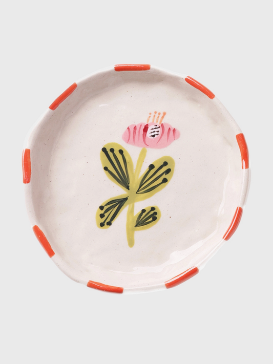 isla hand-painted ceramic trinket tray