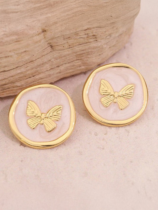 Ivory Butterfly Studs