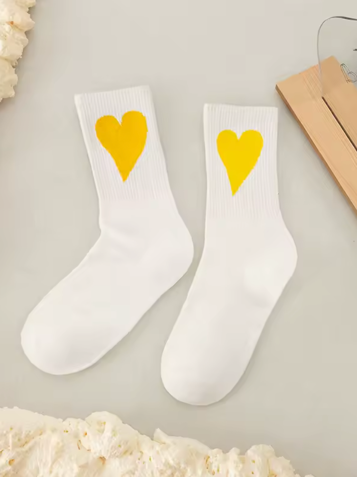 ivory heart socks