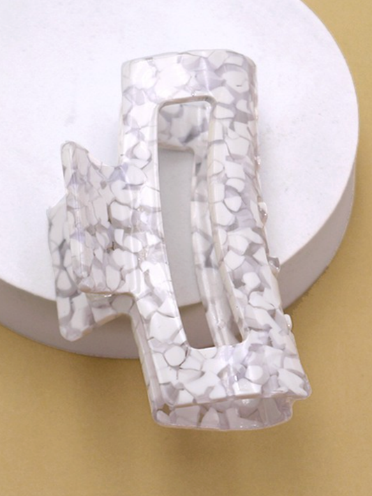 ivory marbled hair claw clip