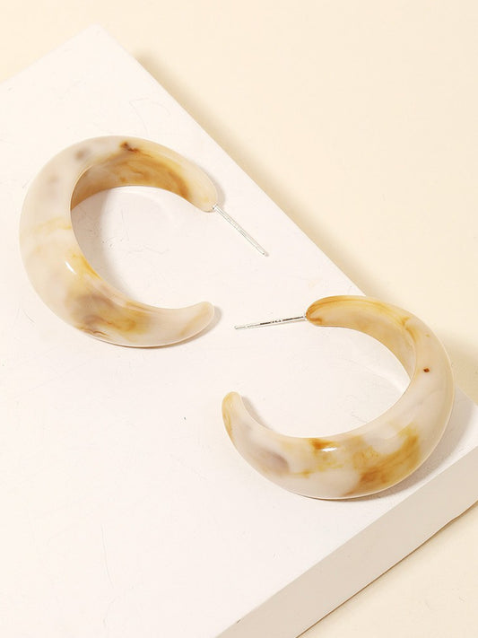 Ivory Open Hoop Earrings