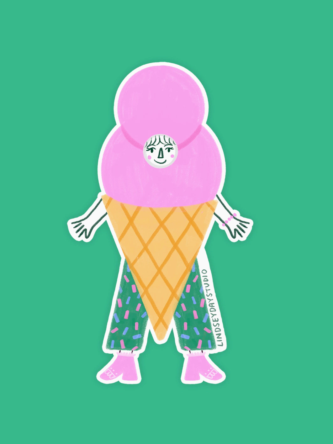 Izzy Ice Cream Sticker