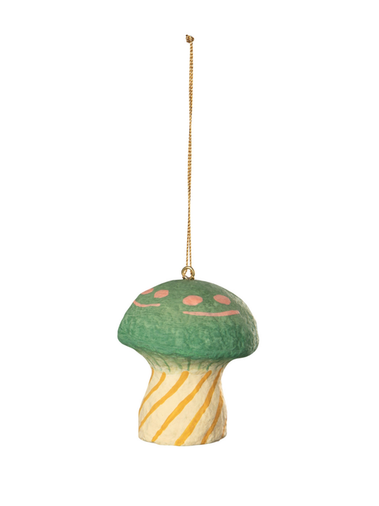 jade pinkgill paper mache mushroom ornament