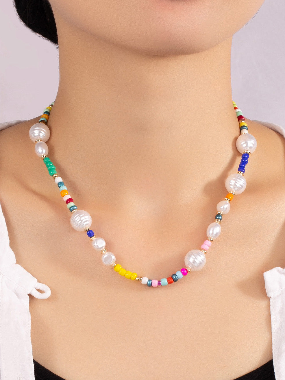 jodie beaded pearl necklace