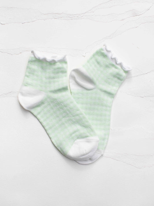 Julep Gingham Ruffle Socks