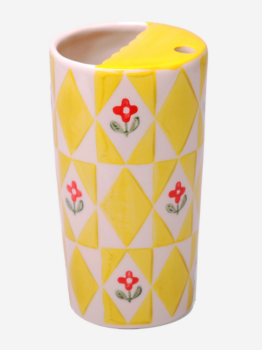 julia hand-painted ceramic travel tumbler