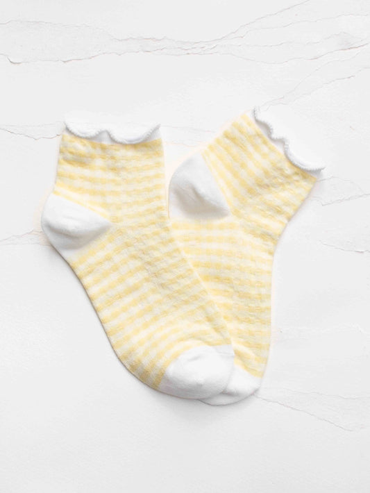 Julie Gingham Ruffle Socks
