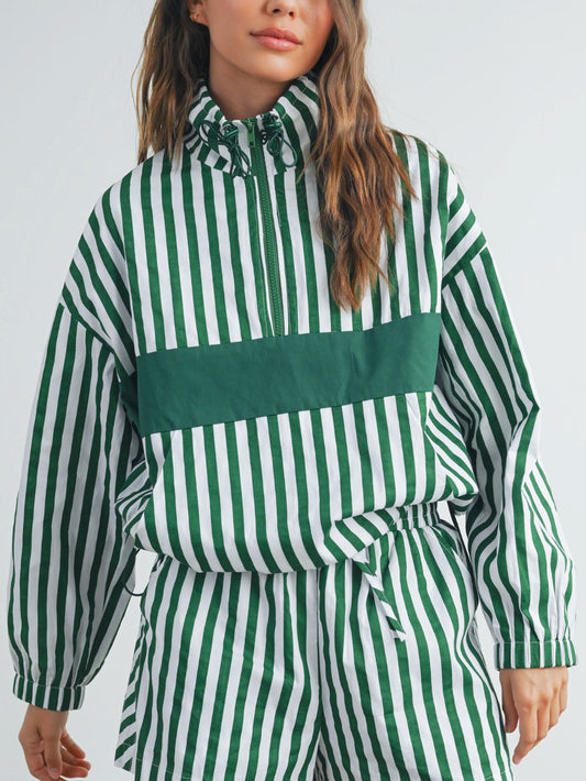 julie striped windbreaker