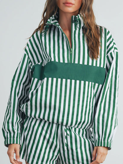 julie striped windbreaker